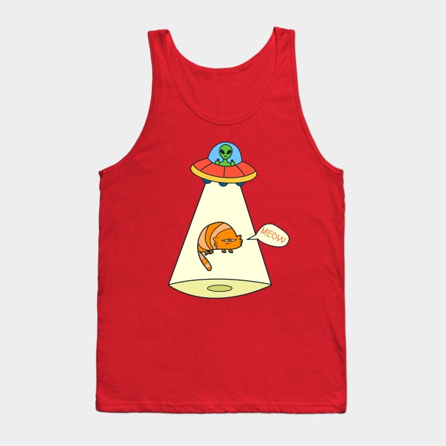 Funny Cat Stolen By Aliens Tank Top by DesignArchitect